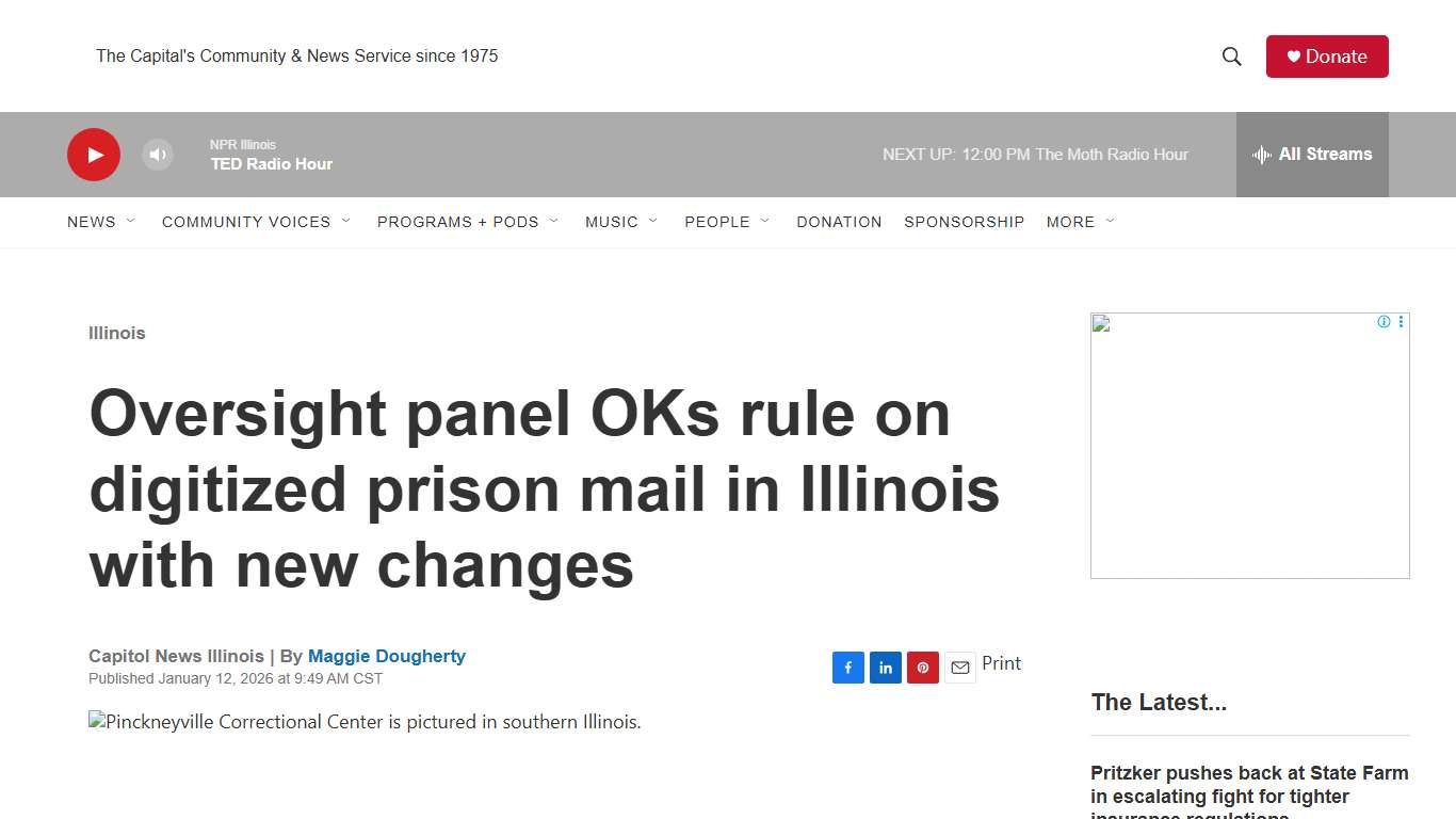 Oversight panel OKs rule on digitized prison mail in Illinois with new changes NPR Illinois